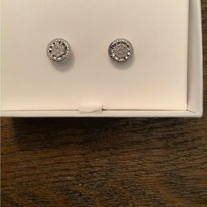 Sterling Silver Diamond Earrings